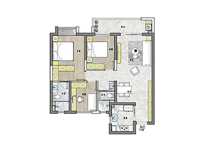 萬科濱江玉璽265㎡四居室輕奢品質(zhì)住宅戶型解析